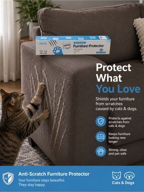 🐱🛋️Cat Scratch Furniture Protector – Clear Adhesive Furniture Guard - BRAND NEW!